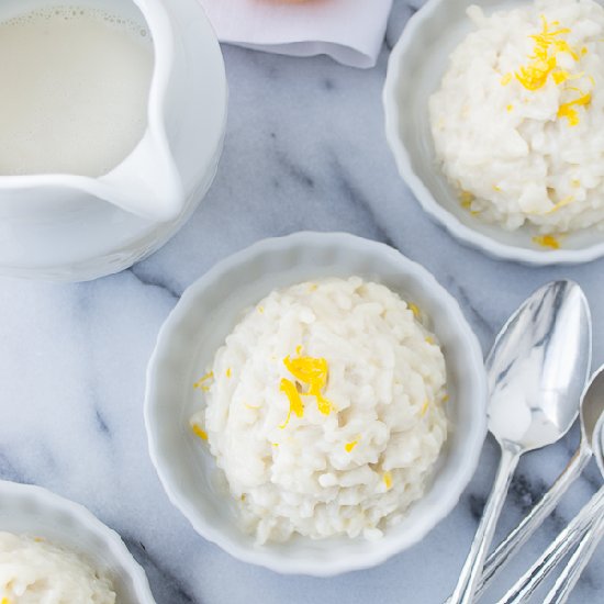 Meyer Lemon Rice Pudding