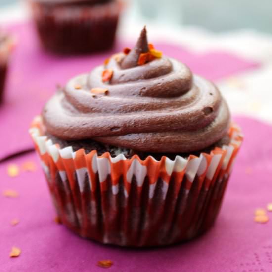 “Hot” Chocolate Cupcakes