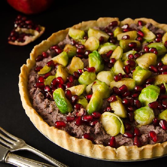 Tart with Red Beans and Pomegranate