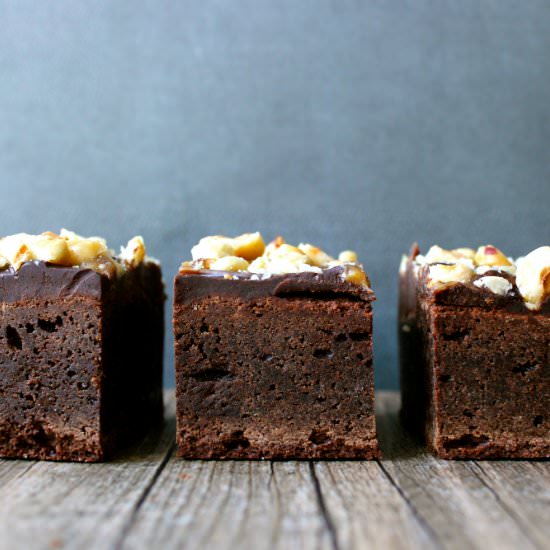 Gooey Triple Chocolate Brownies