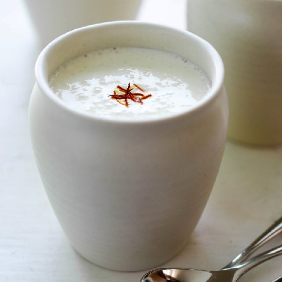 Saffron, Cardamom, Rosewater Lassi