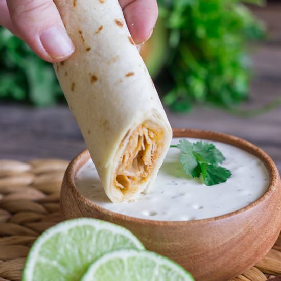 Baked Honey Lime Chicken Taquitos