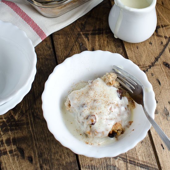 Bread Pudding with Bourbon Cream