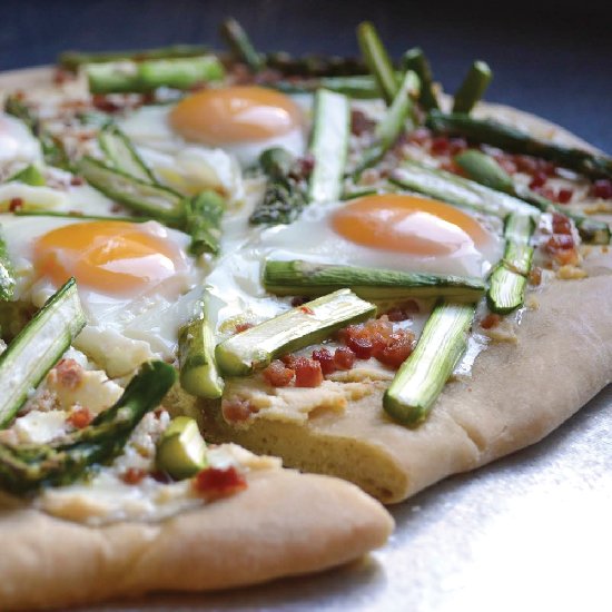 Egg, Asparagus, and Pancetta Pizza