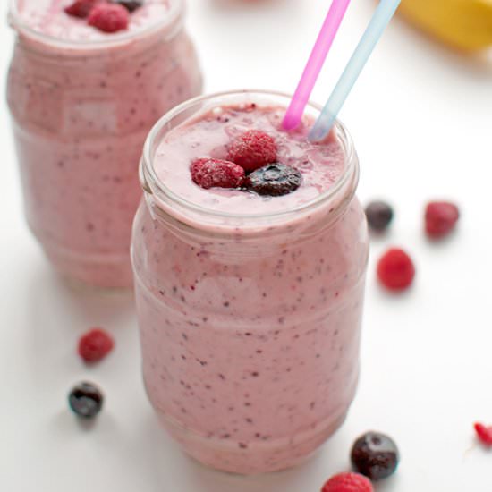 Raspberry and Blueberry Smoothies