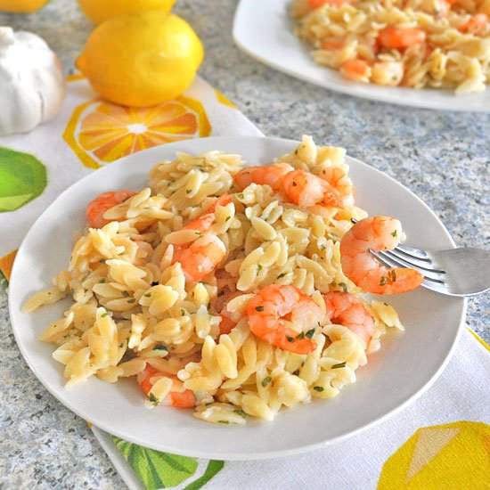 Garlic Lemon Shrimp Orzo