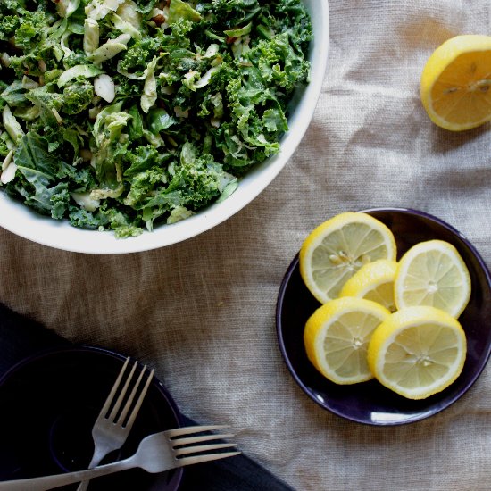 Kale and Brussels Sprout Salad