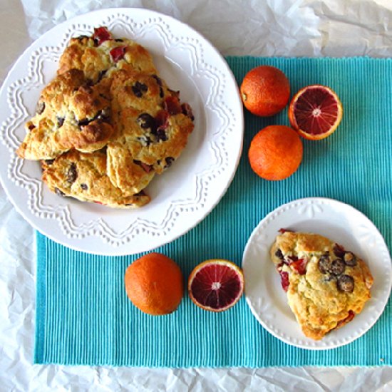 Blood Orange Dark Chocolate Scones