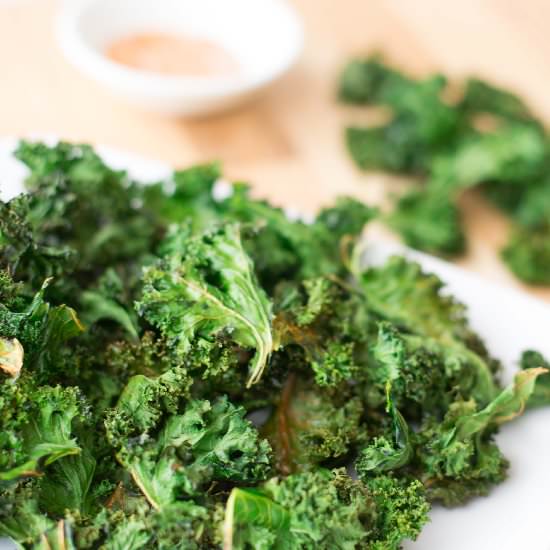 Baked Kale Chips with Spiced Salt