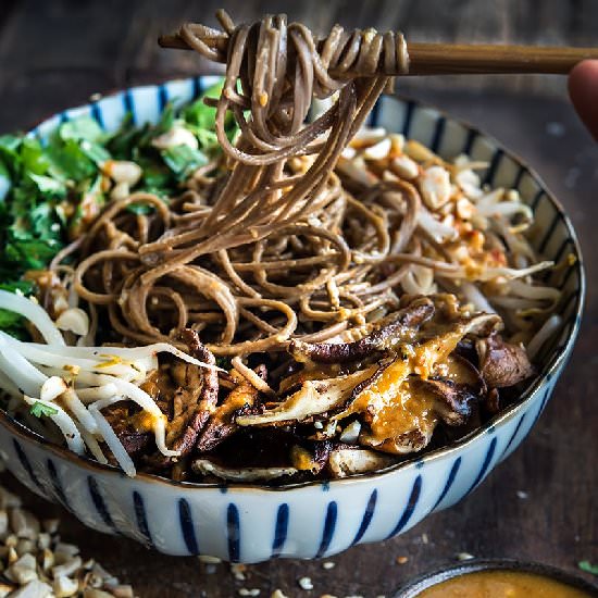 Buckwheat Noodles with Shiitakes