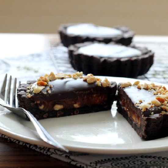 Peanut Butter Caramel Ganache Tarts