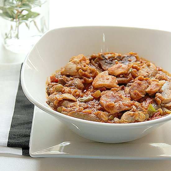 Chicken with Mushroom & Lentils