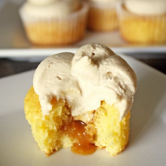 Caramel filled cupcakes