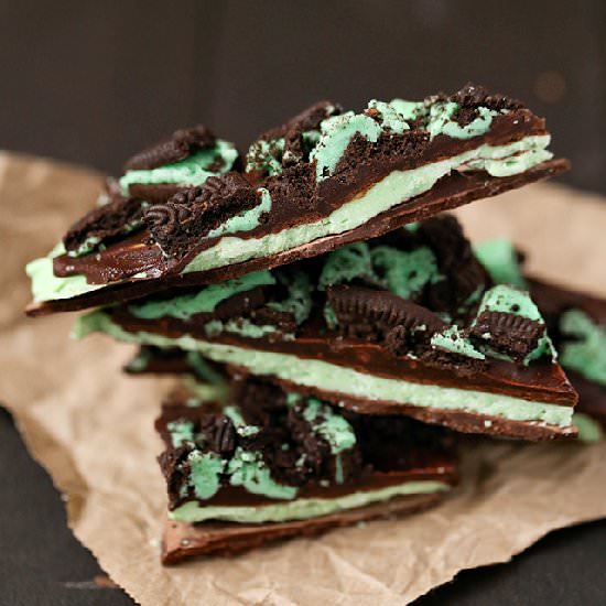 Mint Oreo Leprechaun Bark