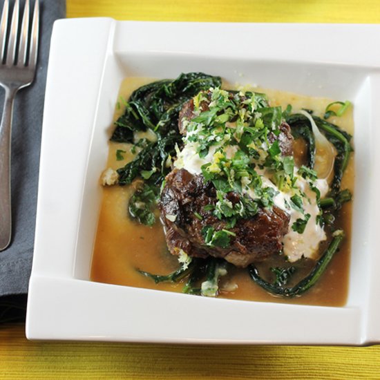 Pork Cheeks with Mustard Cream