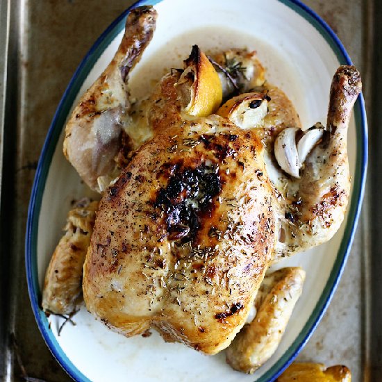 Roast Chicken & Lemon Cream Gravy