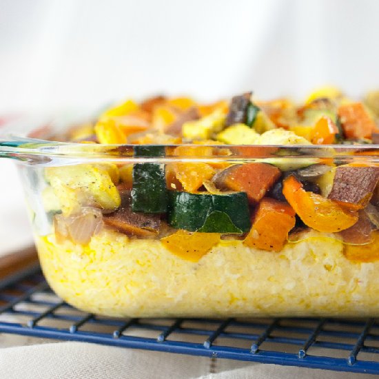 Cheesy Polenta + Roasted Vegetables