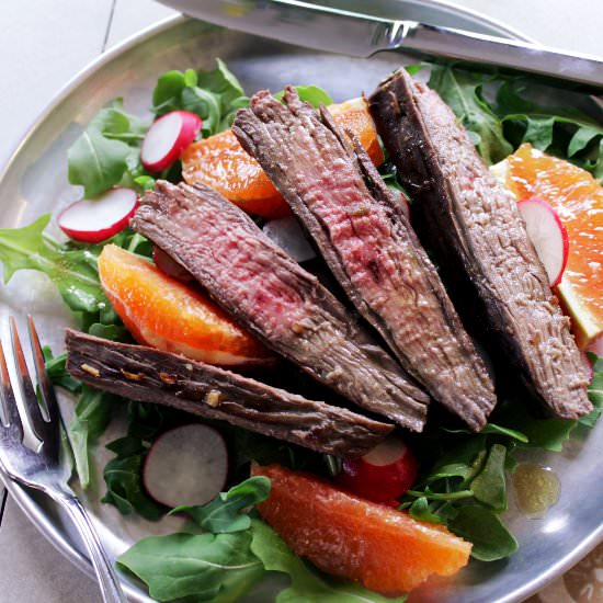 Steak, Arugula, and Orange Salad