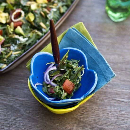 Kale and Roasted Pumpkin Seed Salad