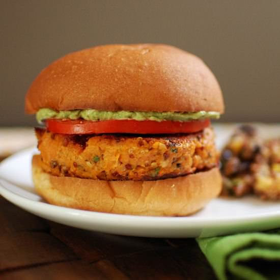 Sweet Potato Chipotle Veggie Burger