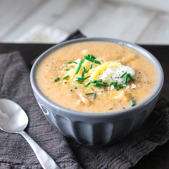 White Cheddar Garlic Potato Soup