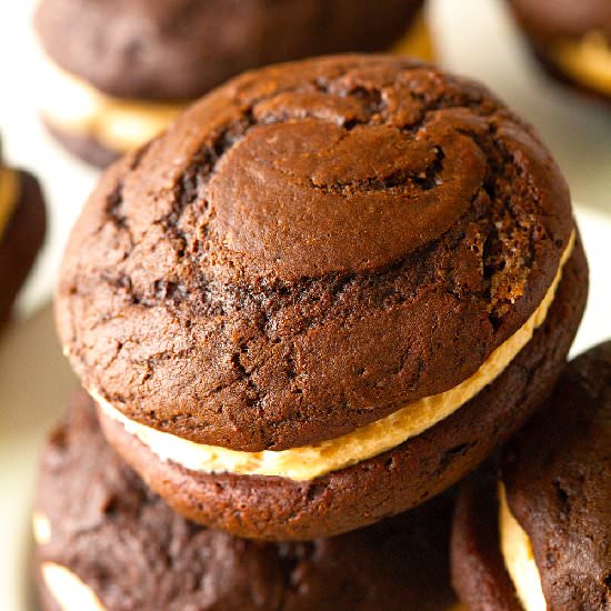 Chocolate PB Whoopie Pies