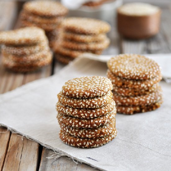 Honey Tahini Almond Cookies