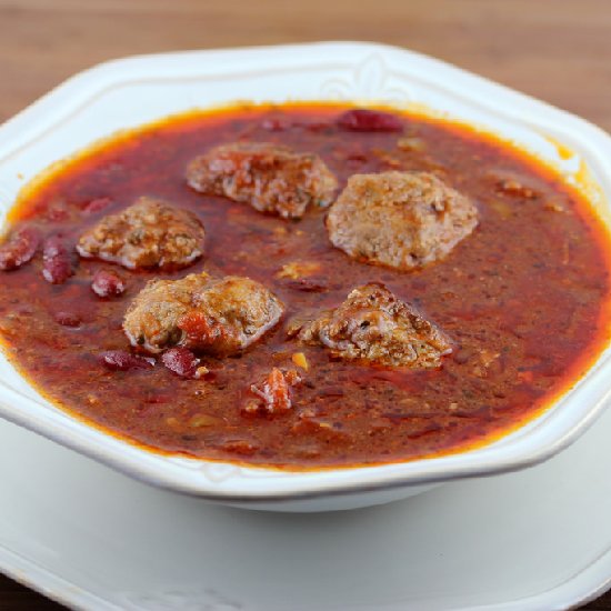 Chili and Meatballs Casserole