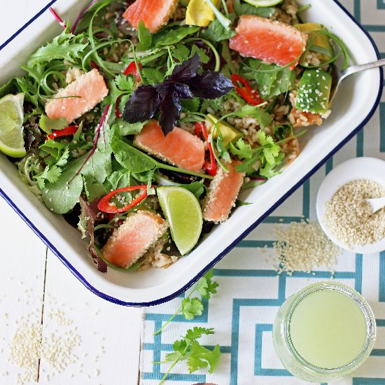 Seared Salmon and Brown Rice Salad