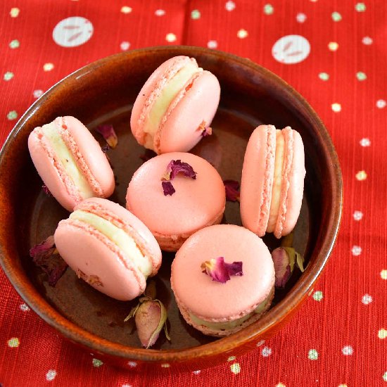 Rose macarons