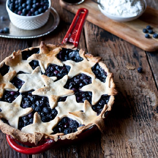 Blueberry Cider Skillet Pie