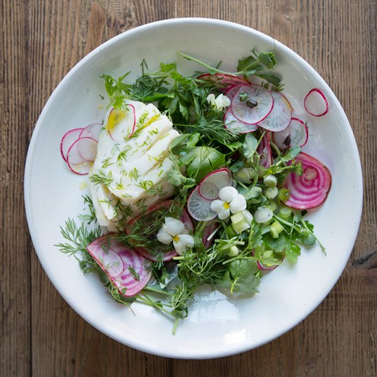 A Spring Salad w Poached Cod