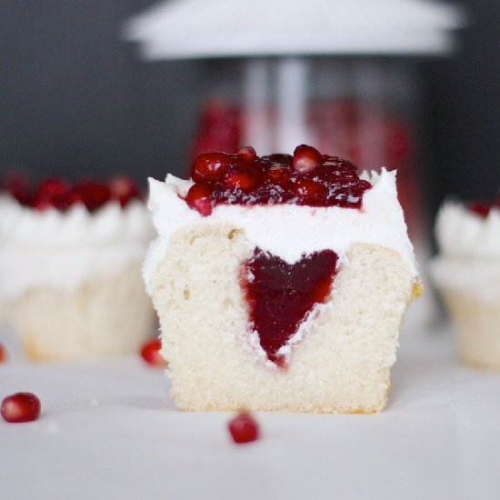 Vanilla Pomegranate Cupcakes