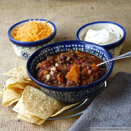 Slow Cooker Sweet Potato Chili Plus