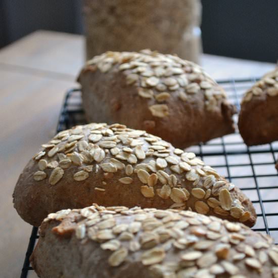 Rustic Walnut Triangle Bread Rolls