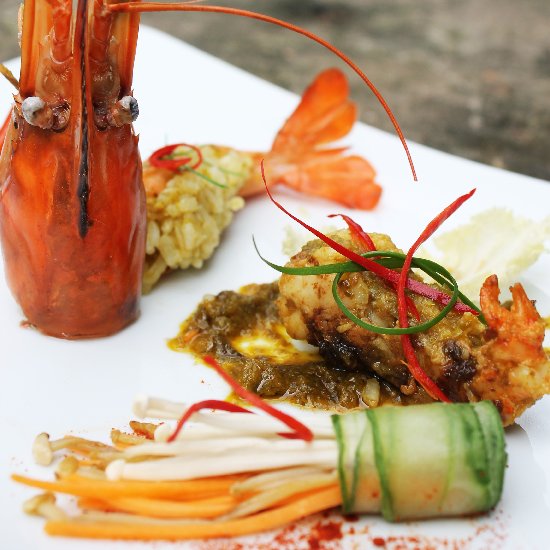 Grilled Prawn with Thai Green Curry