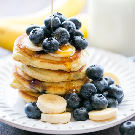 Sour Cream Blueberry Pancakes