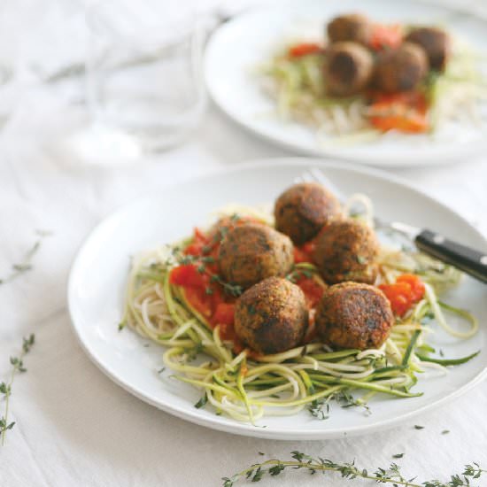 No-Meat Balls Zucchini Spaghetti