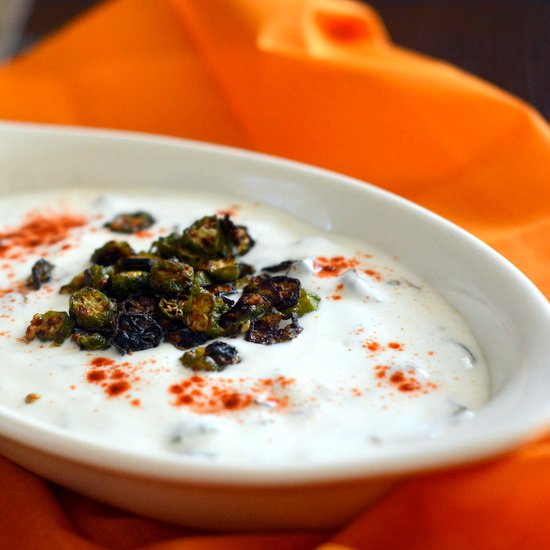 Pan Seared Okra in Yogurt