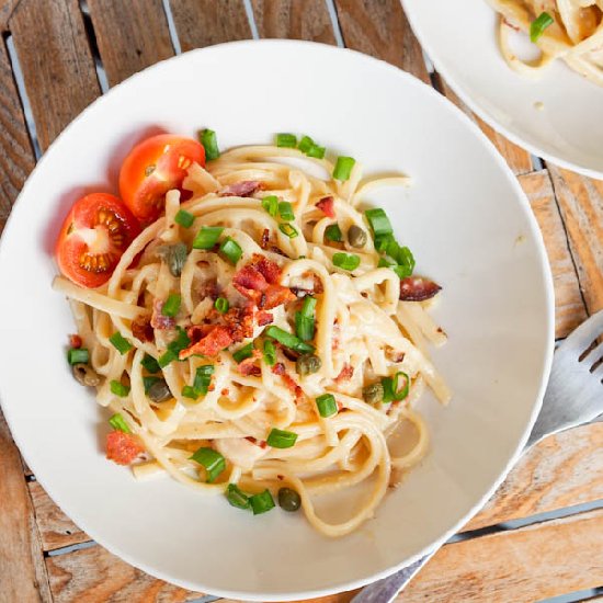 Lightened Up Pasta Carbonara