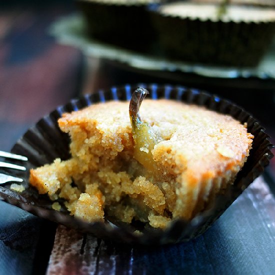 Pear & Almond Cup Cakes