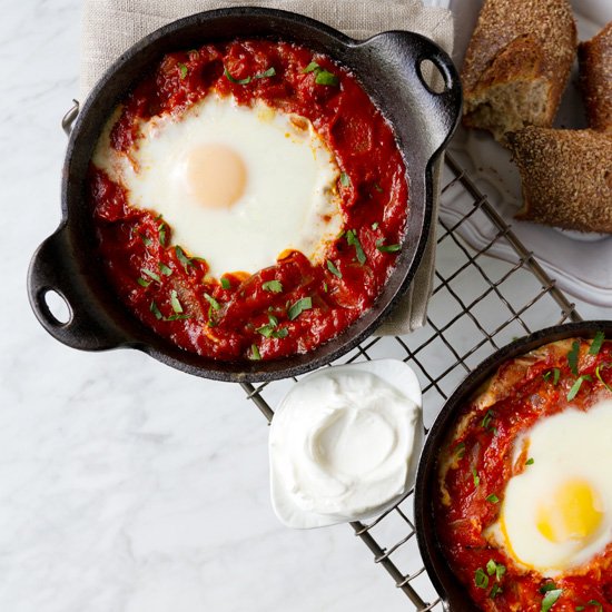 Harissa Shakshuka Baked Eggs