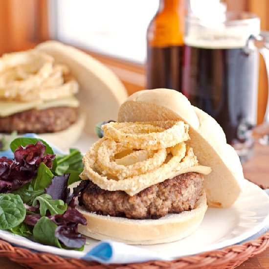 Cheeseburgers w/ Baked Onion Rings