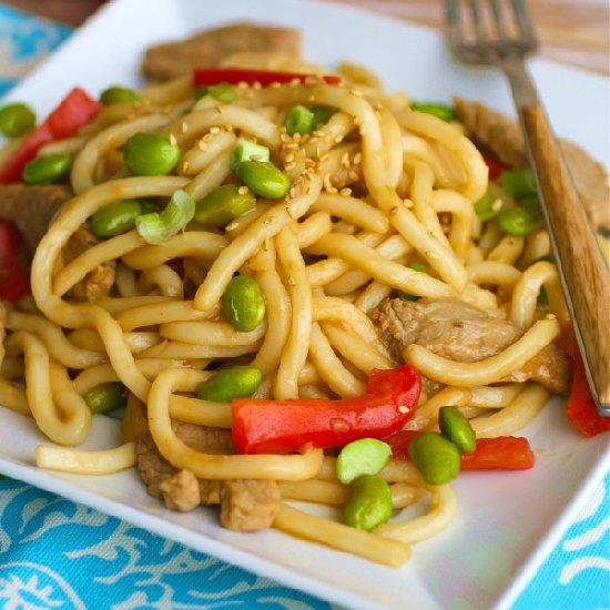 Pork lo mein