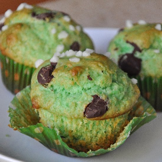 Mint Chocolate Chip Muffins