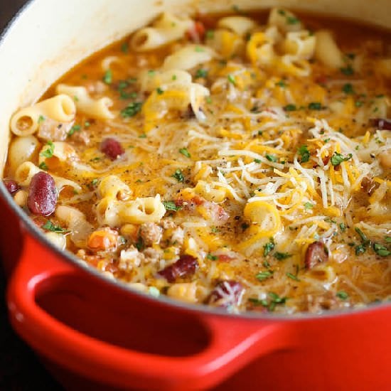 One Pot Chili Mac and Cheese