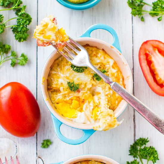 White Cheddar and Dijon Baked Eggs