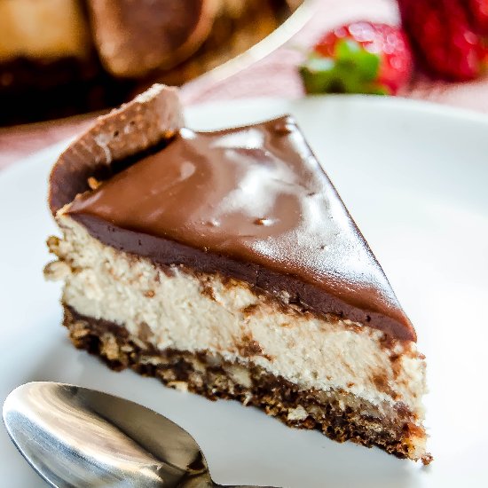 Coffee and chocolate cheesecake