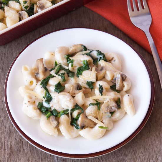 Creamy Mushroom and Spinach Pasta