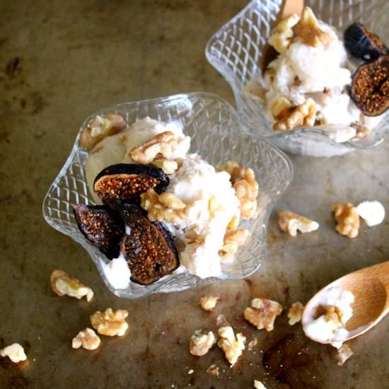 Quince Walnut Ice Cream (No Churn)